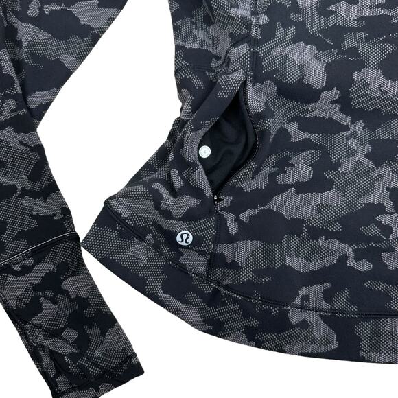Lululemon Camo Sweatshirt Size 4  Close to Crossing Jacquard Black RULU - Picture 9 of 14